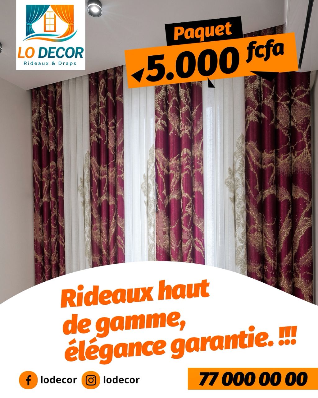 Rideau bordeaux